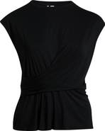 Nordstrom Cap Sleeve Drape Front Top
