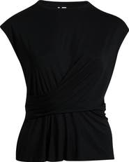 Nordstrom Cap Sleeve Drape Front Top