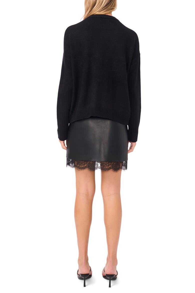 Paillette Crewneck Sweater, Alternate, color, RICH BLACK