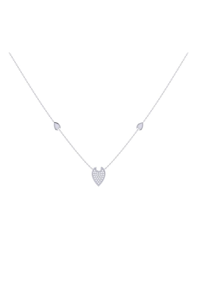 LuvMyJewelry Raindrop Sterling SIlver Diamond Necklace, Alternate, color, 