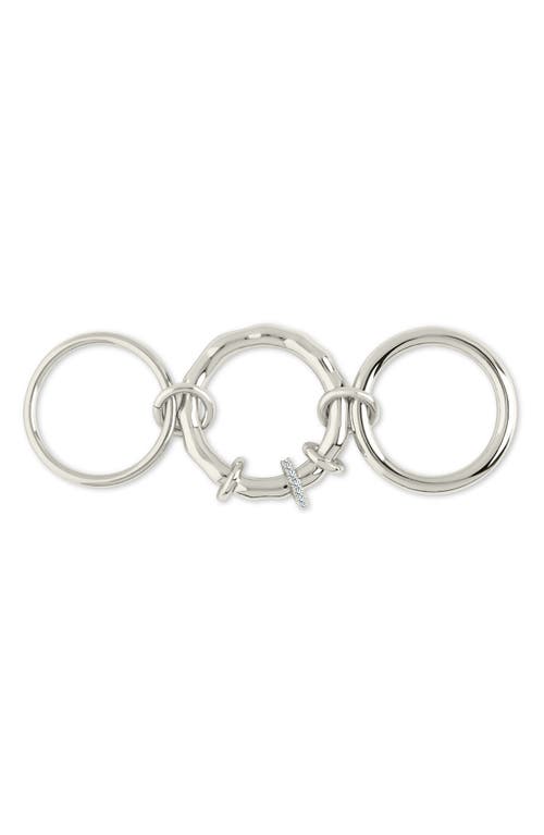 Sterling Forever Giovanna Cubic Zirconia Linked Ring In Silver