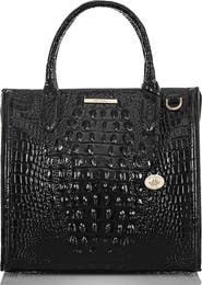 Brahmin Caroline Croc Embossed Leather Satchel