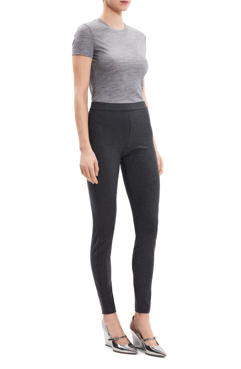 Theory Adbelle High Waist Stretch Virgin Wool Blend Ankle Pants, Alternate, color,