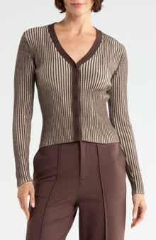 Ribbed V Neck Cardigan