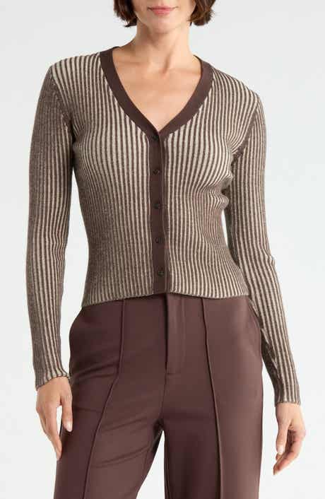 Ribbed V Neck Cardigan