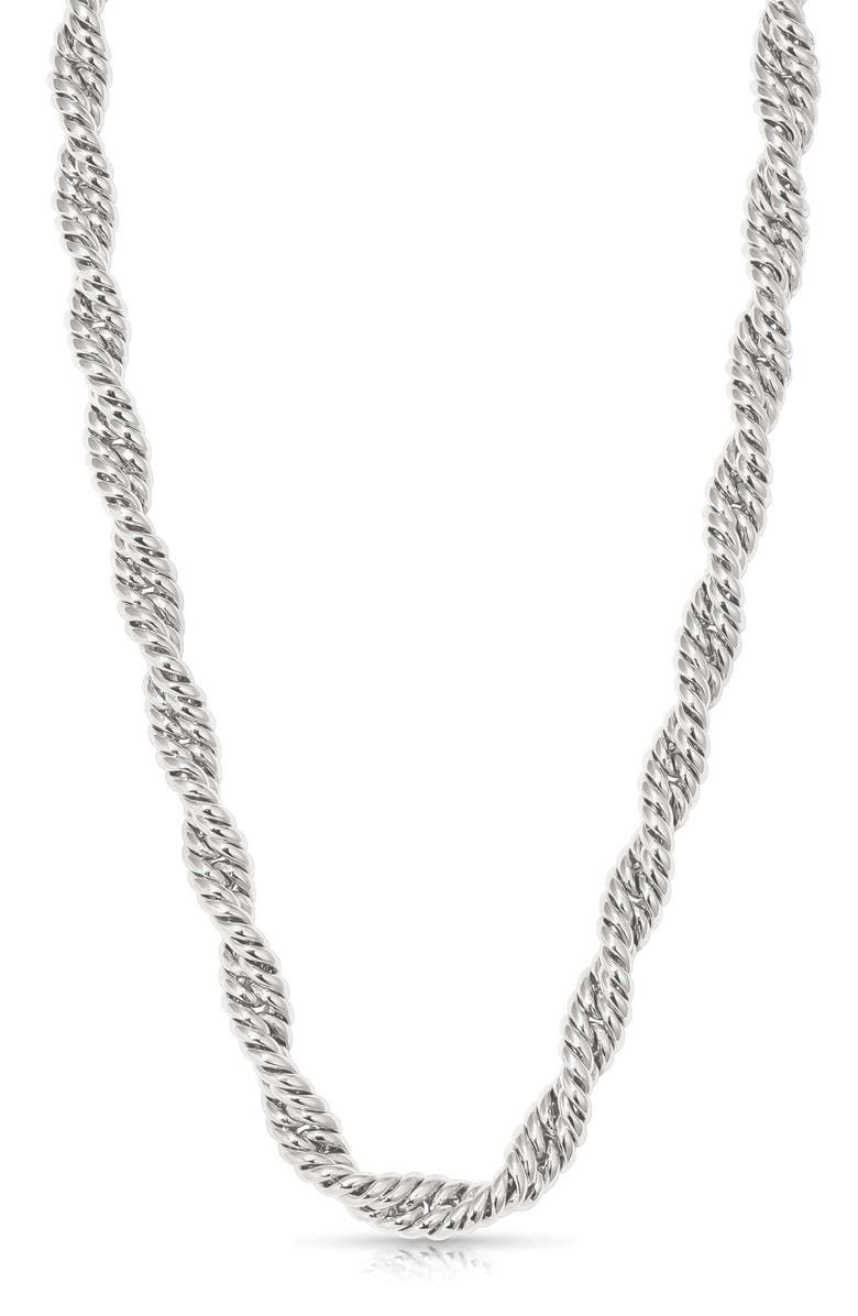 Ettika Twisted Strands Necklace, Main, color, Silver