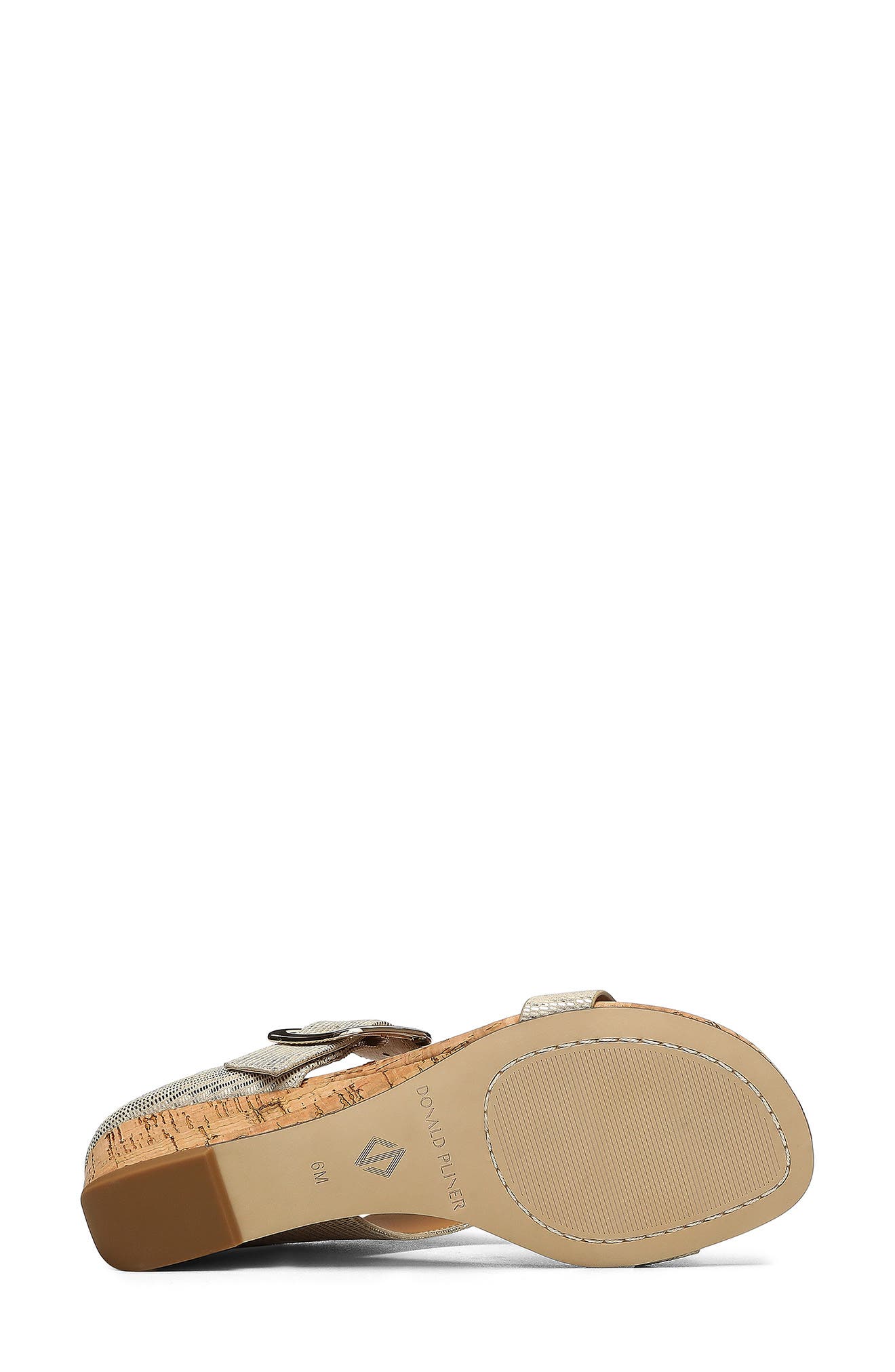 Vine Buckled Wedge Sandal, Alternate, color, PLATINO