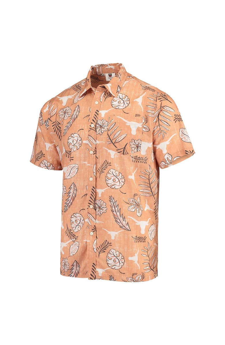 Wes & Willy Men's Wes & Willy Texas Orange Texas Longhorns Vintage Floral Button-Up Shirt, Alternate, color, 