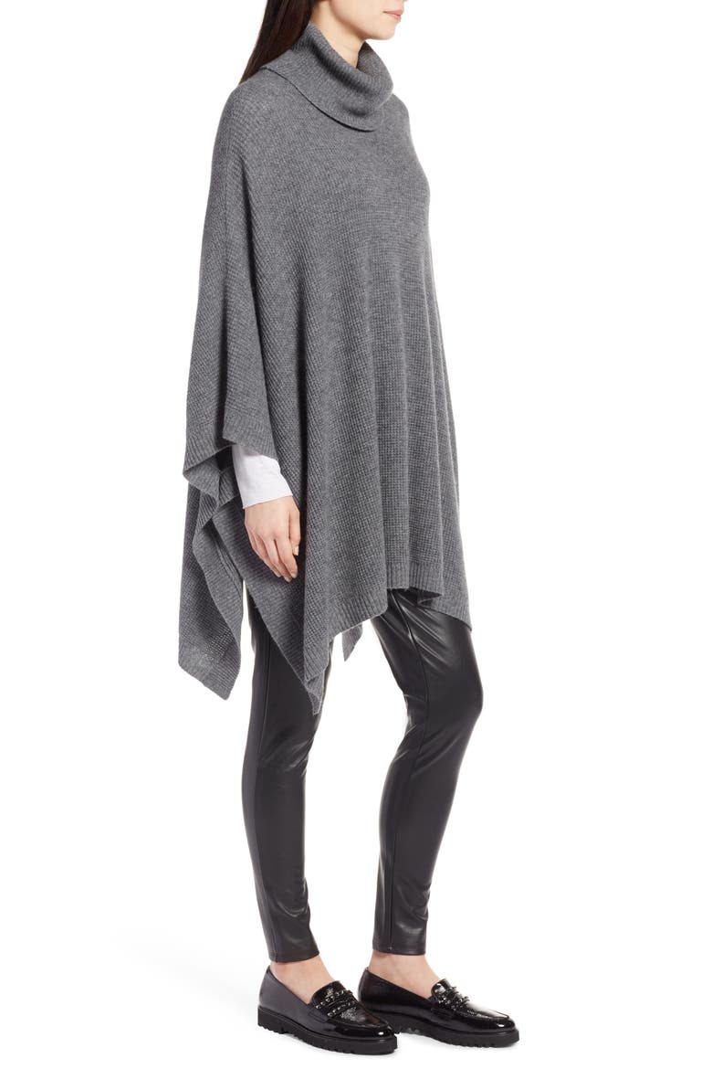 Wool & Cashmere Poncho, Alternate, color, GREY DARK HEATHER