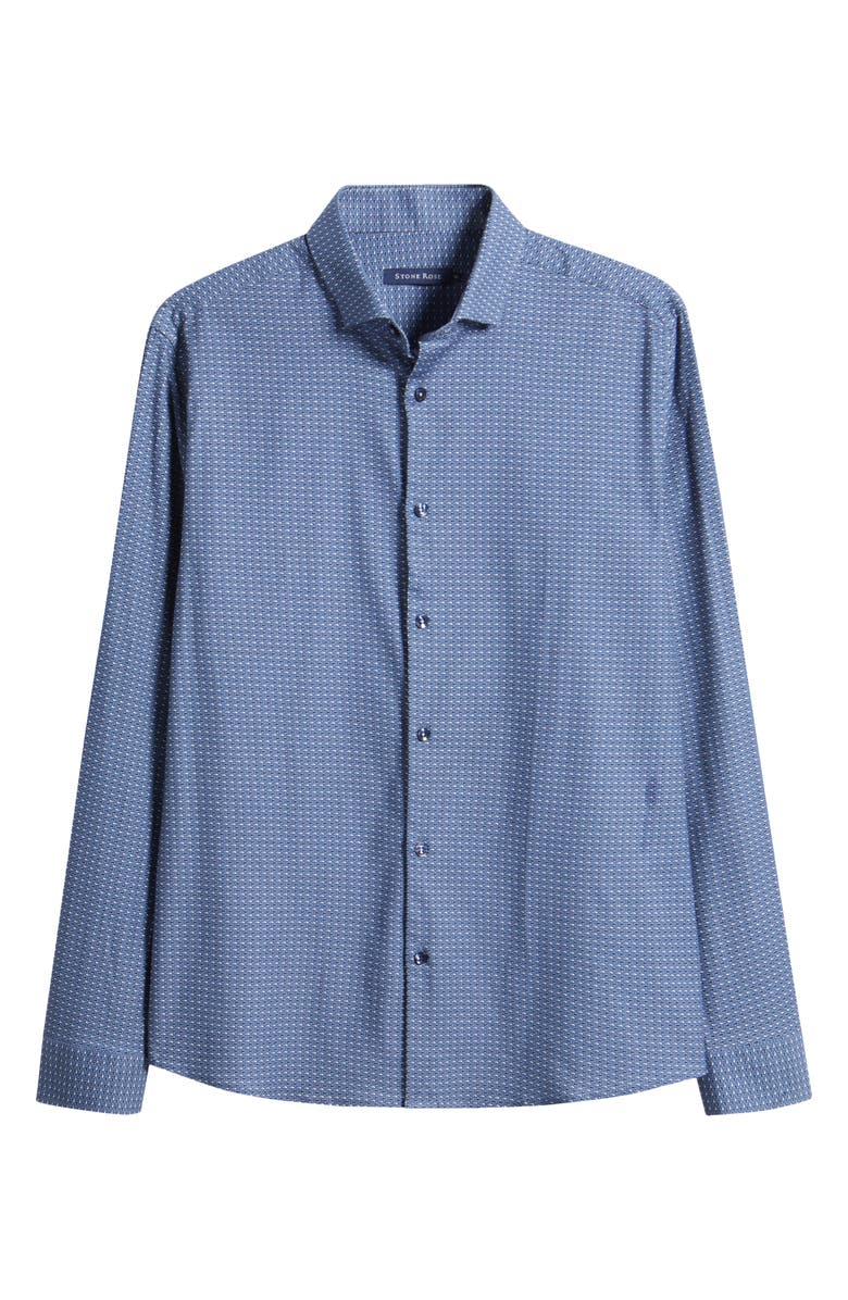 Stone Rose Rectangular Geo Print Button-Up Shirt, Alternate, color, 