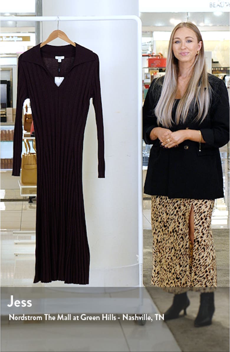 Winnie Rib Long Sleeve Sweater Dress, sales video thumbnail
