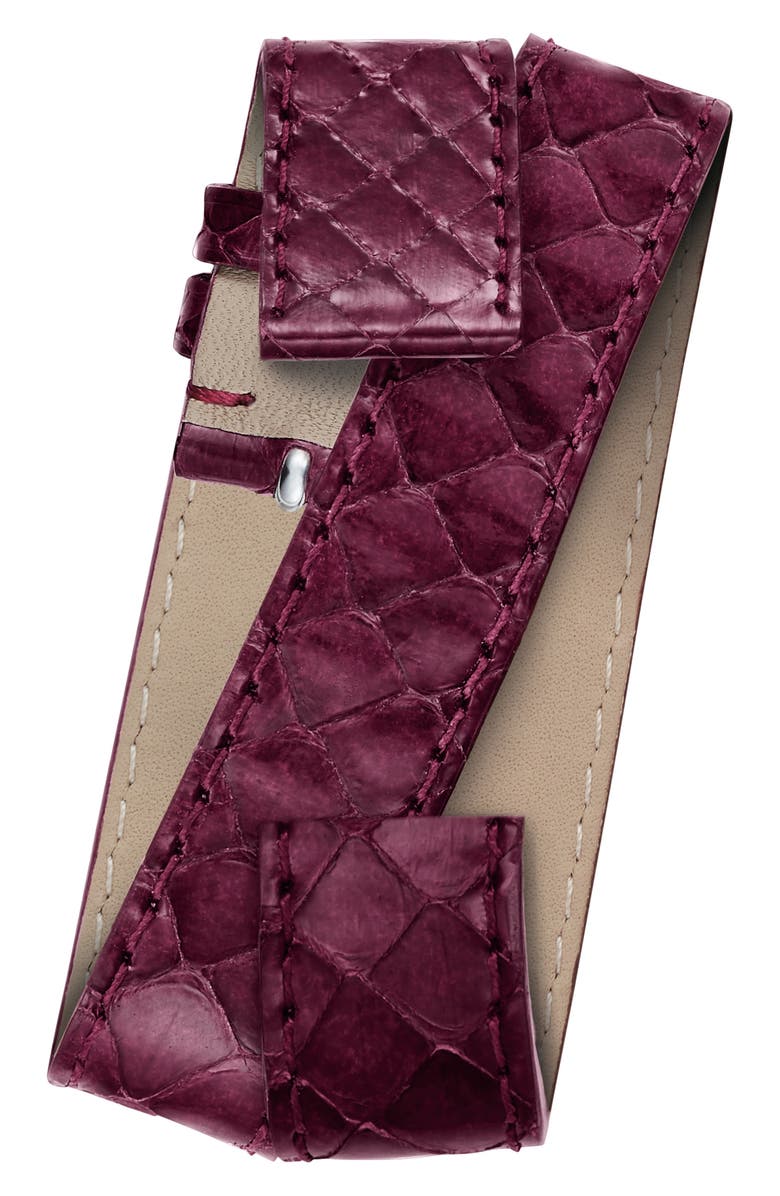 MICHELE 18mm Genuine Snakeskin Double Wrap Watch Strap, Alternate, color,