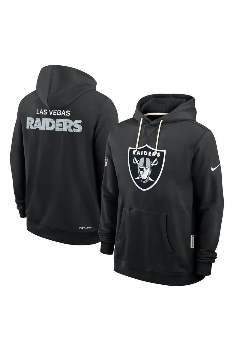 Men's Nike Black Las Vegas Raiders Sideline Standard Issue Initial Home Dri-FIT Hoodie, Alternate, color, Black