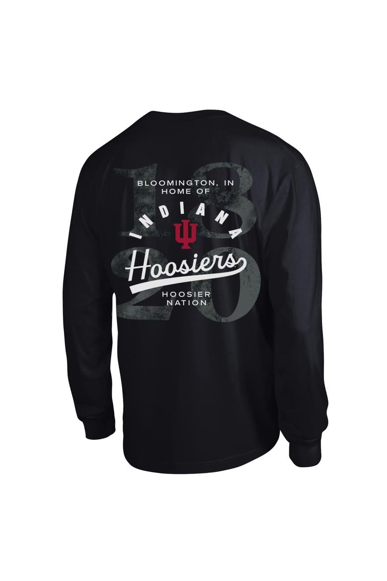 Men's Champion  Black Indiana Hoosiers Laminated All-Star Long Sleeve T-Shirt, Alternate, color, Black