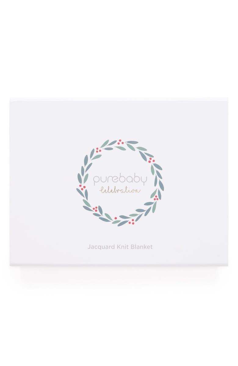 Purebaby Christmas Jacquard Blanket, Alternate, color, Festive Deer Jacquard