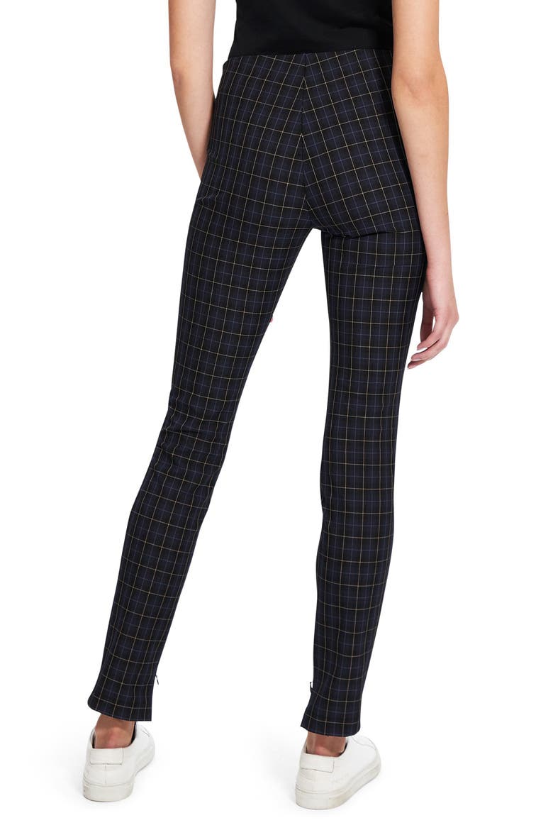 Plaid Slim Zip Cuff Trousers, Alternate, color, BLUE MULTI