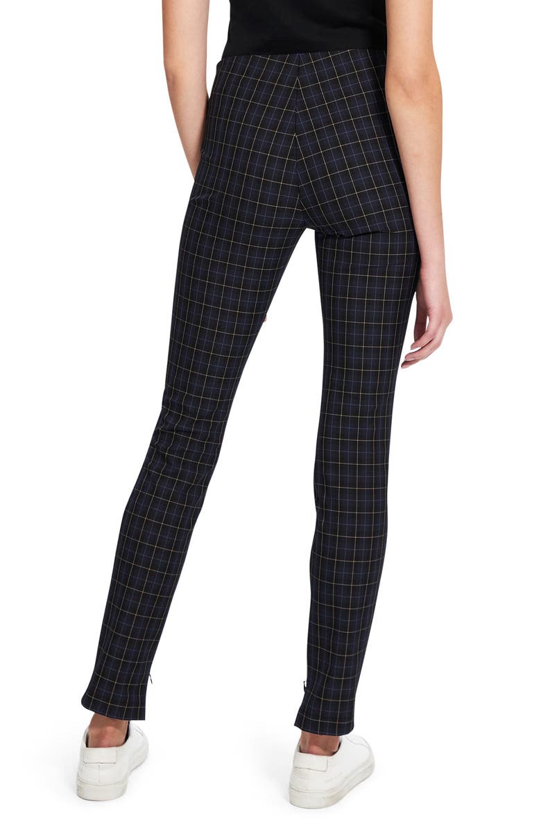 Theory Plaid Slim Zip Cuff Trousers, Alternate, color, Blue Multi