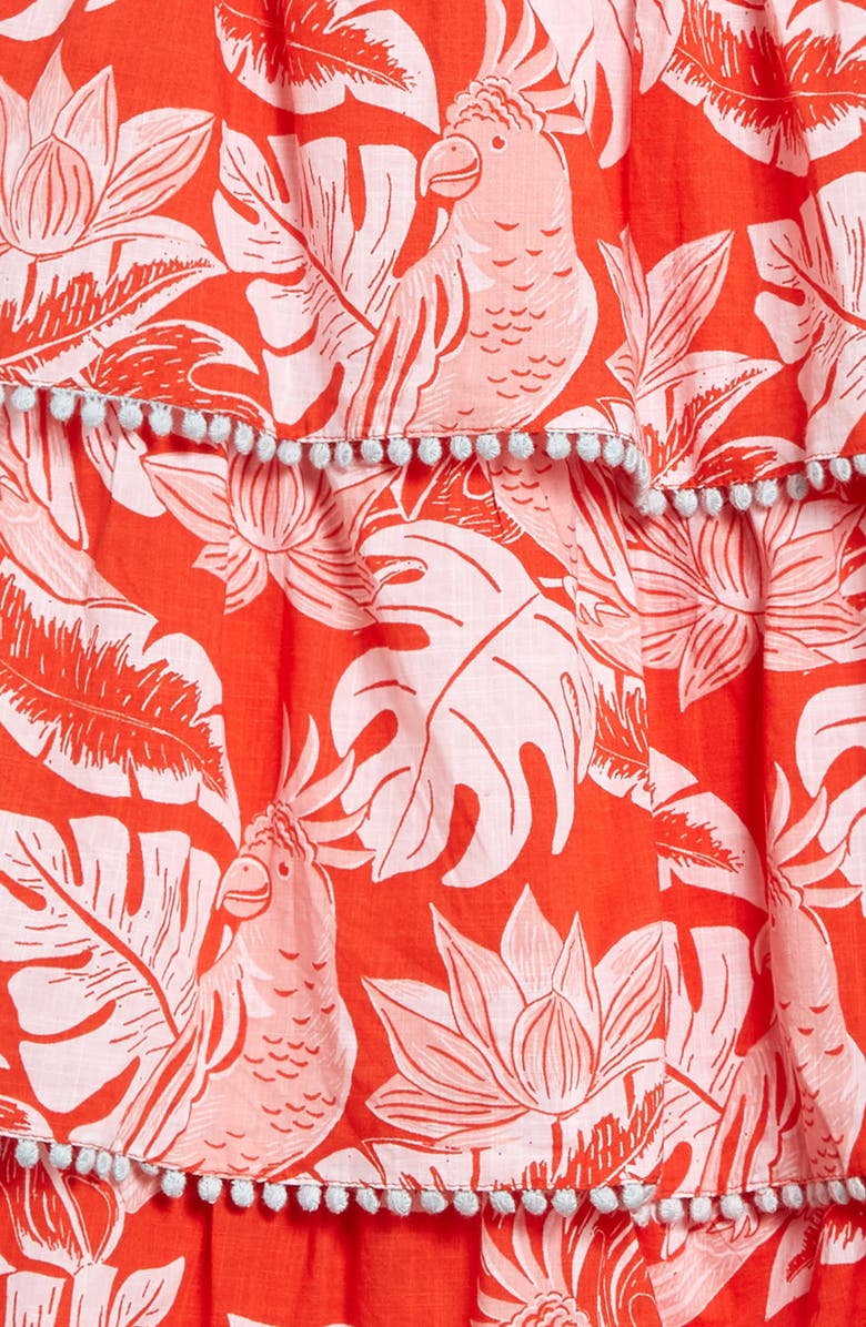Mini Boden Tropical Print Tiered Woven Sundress, Alternate, color,