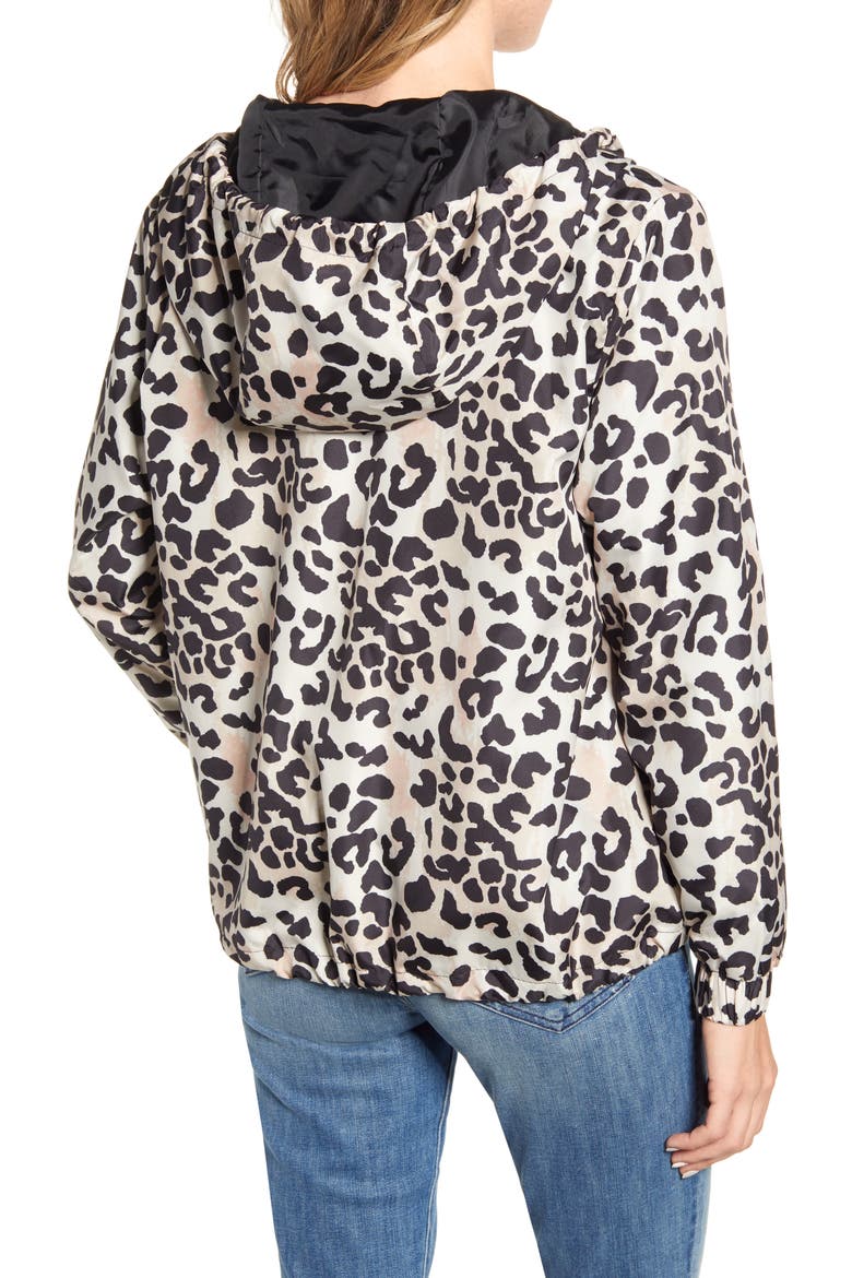 Leopard Print Windbreaker, Alternate, color, TAUPE/ BLACK