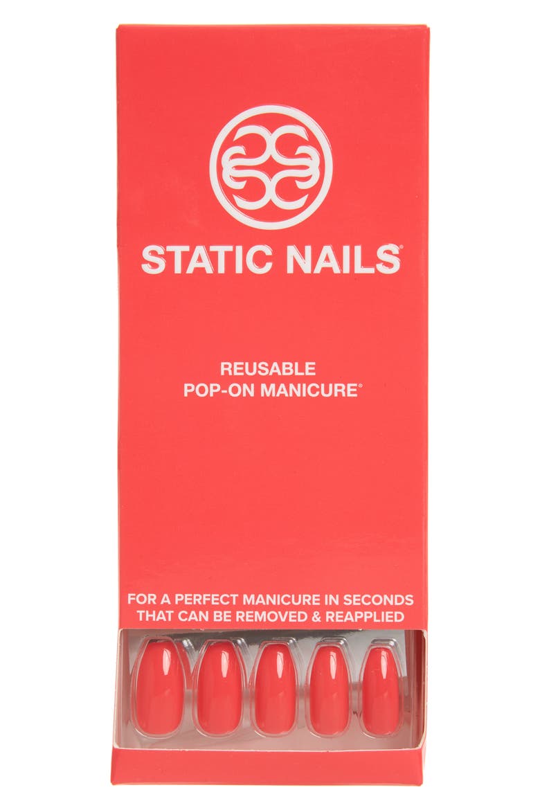 Neon Watermelon Pop-On Reusable Manicure Set, Main, color, NEON WATERMELON