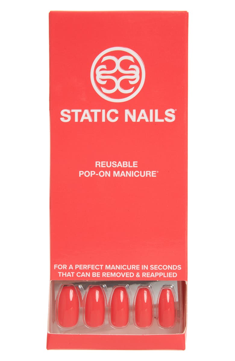 Static Nails Neon Watermelon Pop-On Reusable Manicure Set, Main, color,