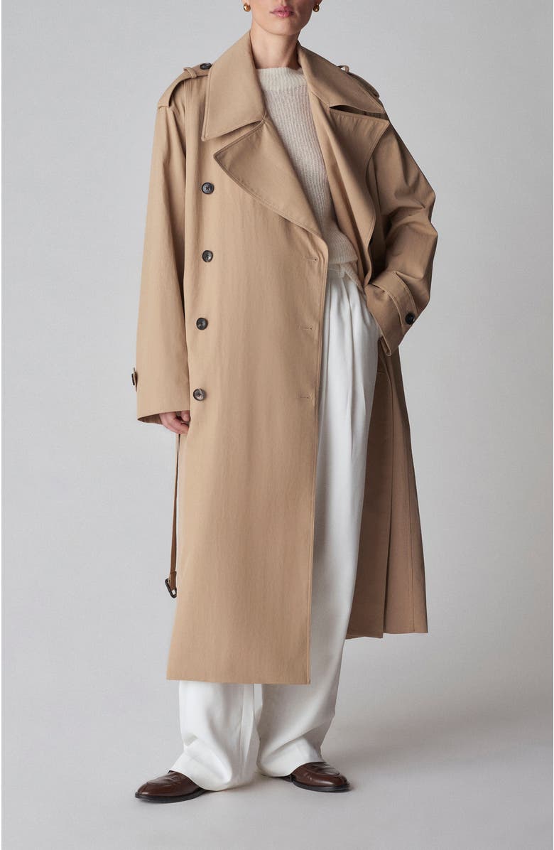 CO Oversized Trench in Cotton Twill, Main, color, 
