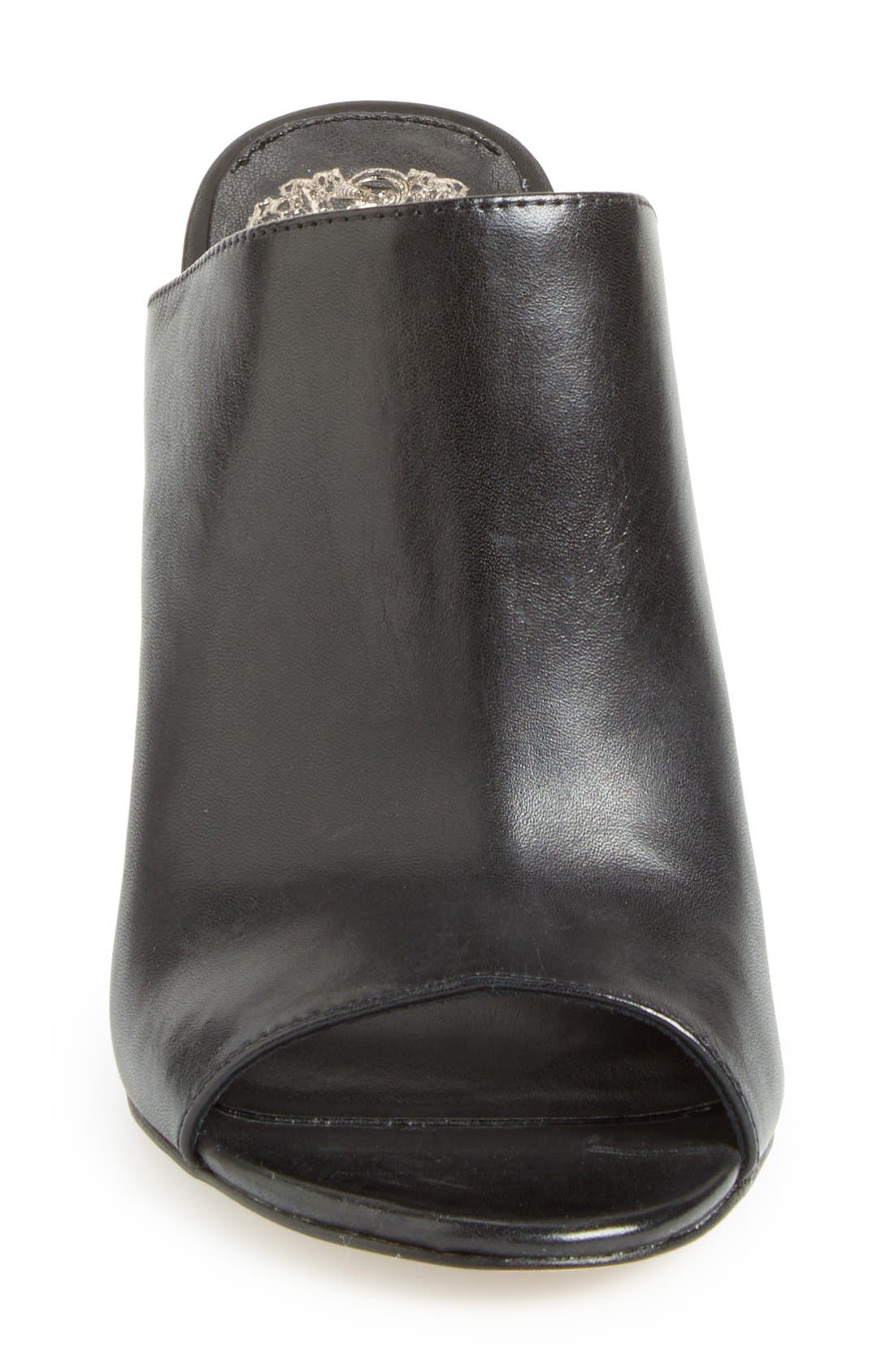 'Vestata' Leather Peep Toe Mule, Alternate, color, BLACK