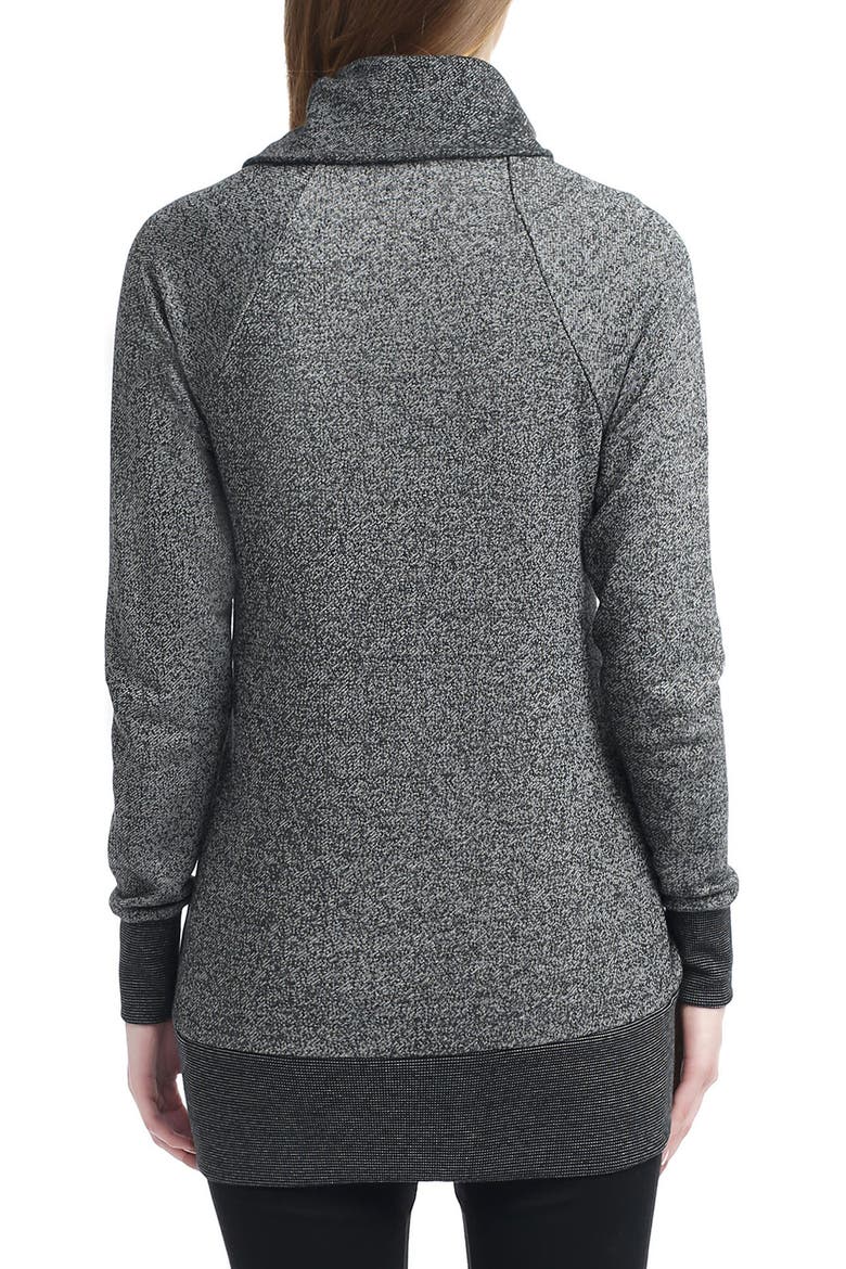 Alaina Envelope Collar Sweater, Alternate, color, BLACK/ GRAY