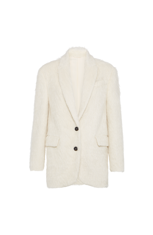 Brunello Cucinelli Wispy Alpaca Blazer In Neutral