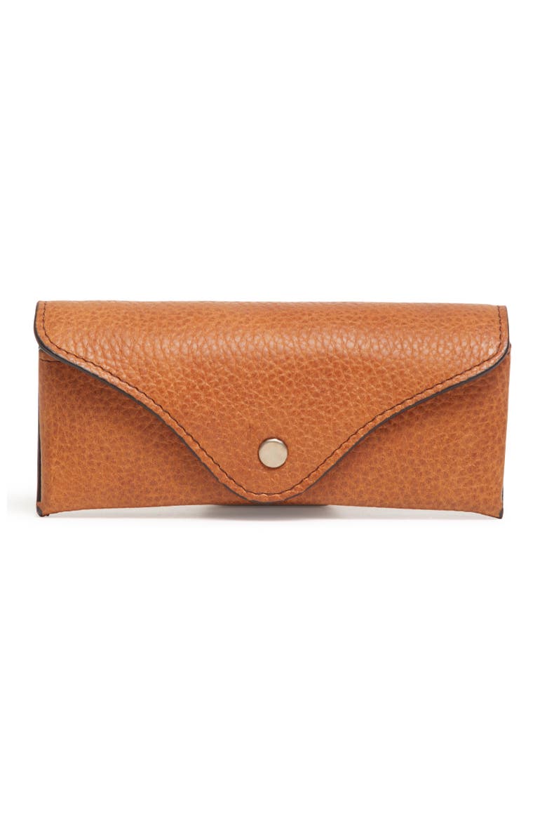 Salvino Leather Eyeglass Case, Main, color, Pebbled Tan