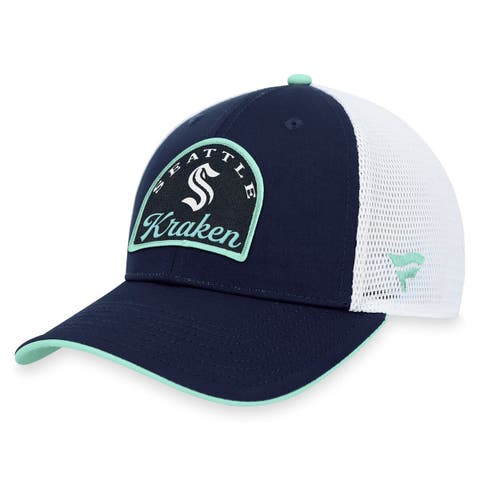Men's Fanatics Branded Deep Sea Blue/White Seattle Kraken Fundamental Adjustable Hat