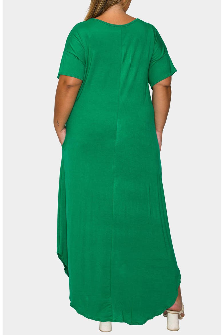 Short Sleeve Jersey Maxi Dress, Alternate, color, KELLY