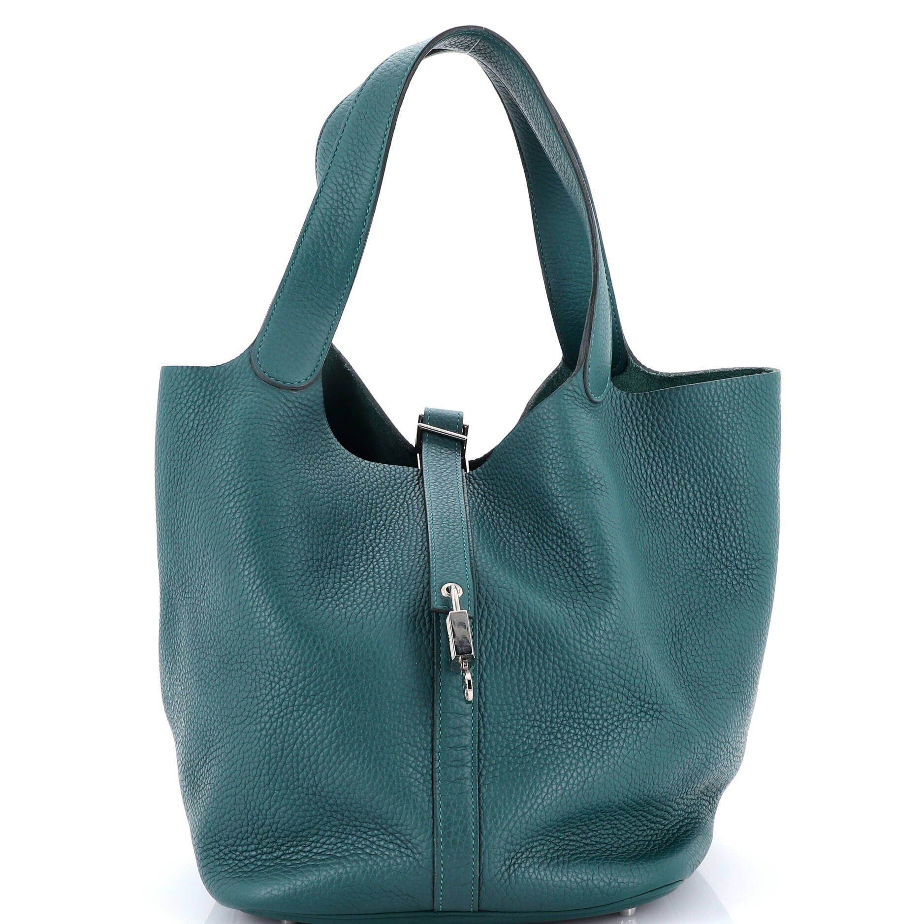 Pre-Owned Hermes Picotin Lock Bag Clemence GM, Main, color, Malachite