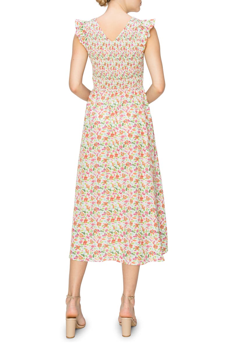 MELLODAY Smocked Cap Sleeve Dress, Alternate, color,