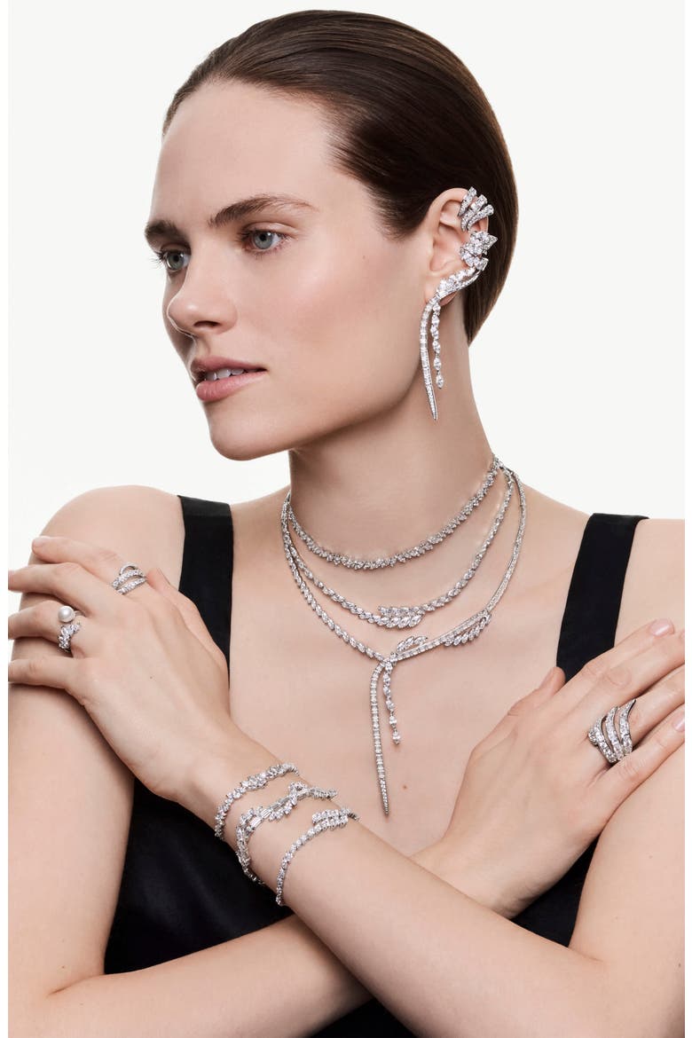 Mesmera Set of 2 Ear Cuffs, Alternate, color, WHITE CRYSTAL RHODIUM
