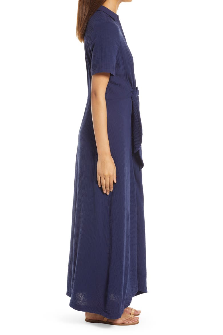 Gauze Vacation Shirtdress, Alternate, color, NAVY PEACOAT