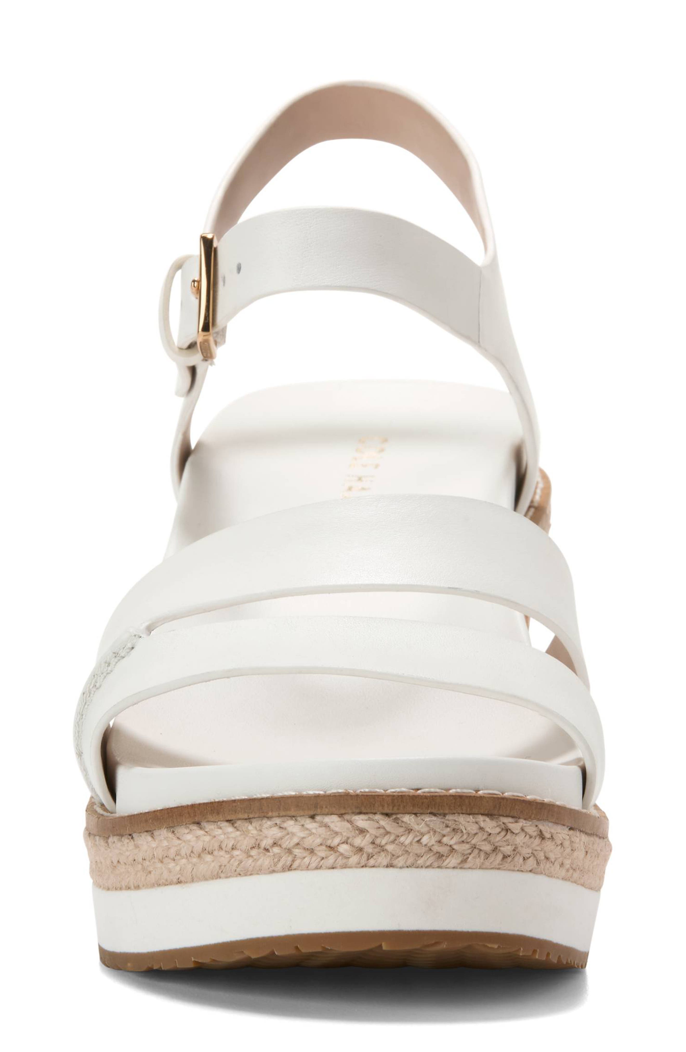 Cole Haan Ronnie Cloudfeel Espadrille Platform Wedge Sandal, Alternate, color, Powder Leather/ Natural