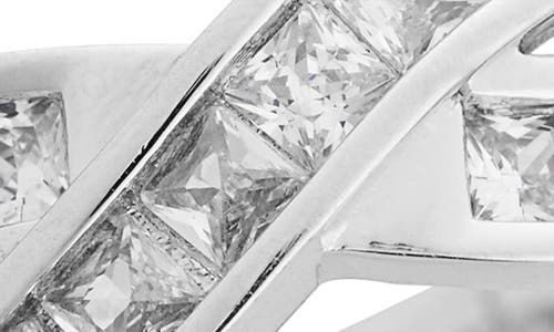 Nordstrom Rack Cubic Zirconia Channel Set Crossover Ring In Silver