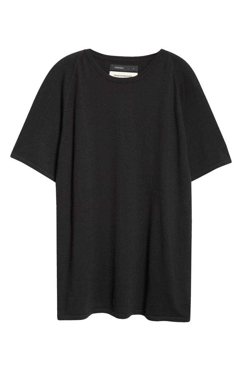 FRENCKENBERGER Raglan Sleeve Cotton & Cashmere T-Shirt, Alternate, color, Black