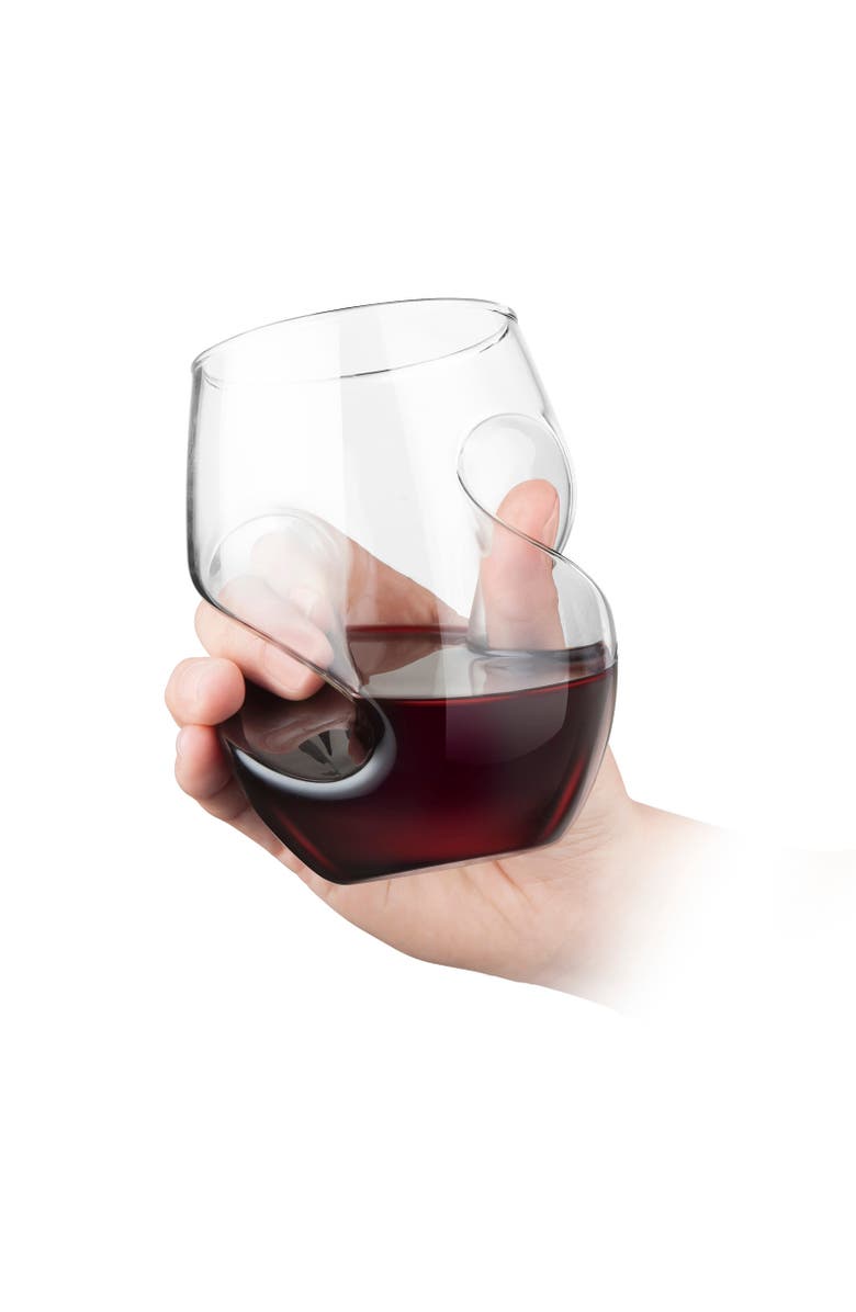 FINAL TOUCH Conundrum Red Wine Glasses, Set of 4, Alternate, color, Clear