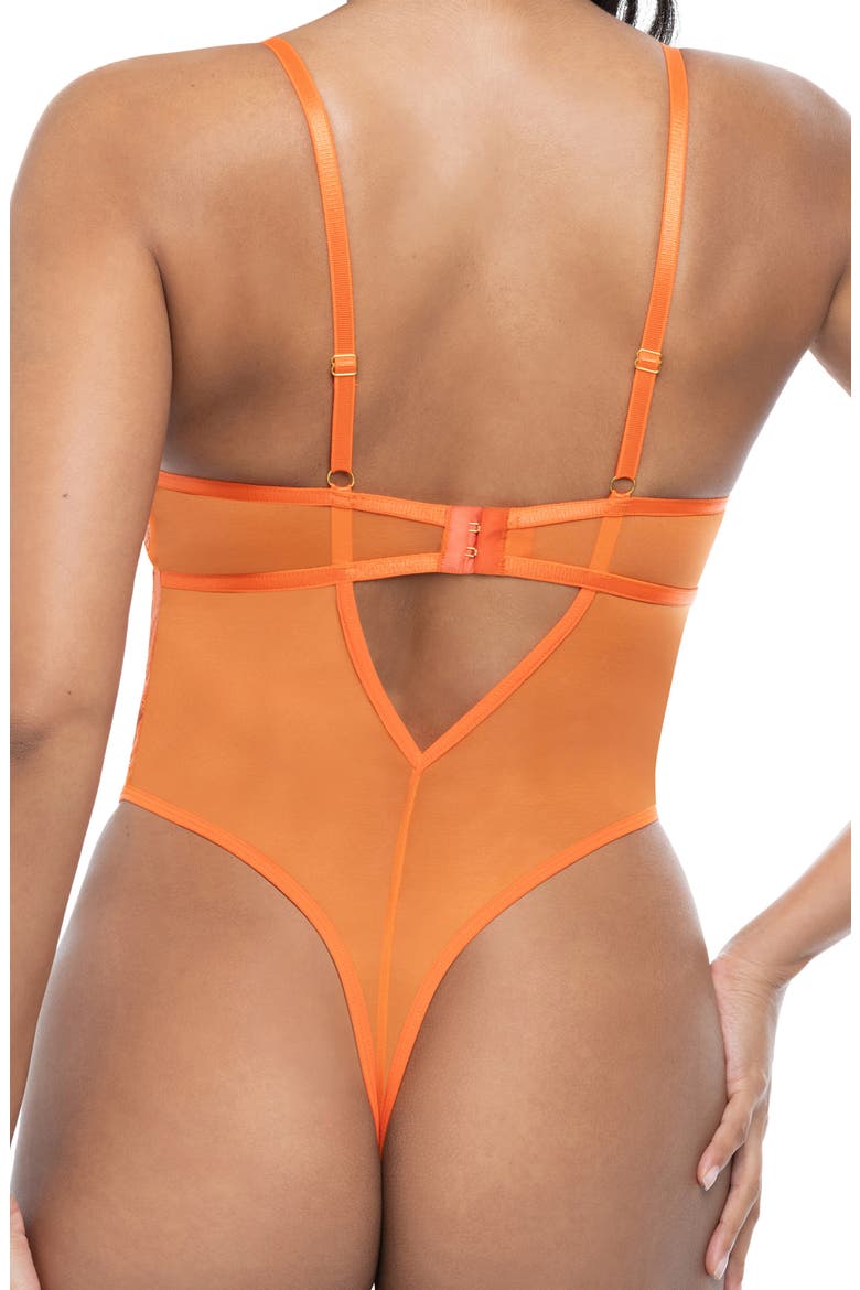 Raedan Lace & Mesh Underwire Teddy, Alternate, color, DRAGON FIRE