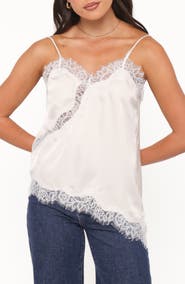 Petal & Pup Avere Lace Trim Asymmetric Satin Camisole