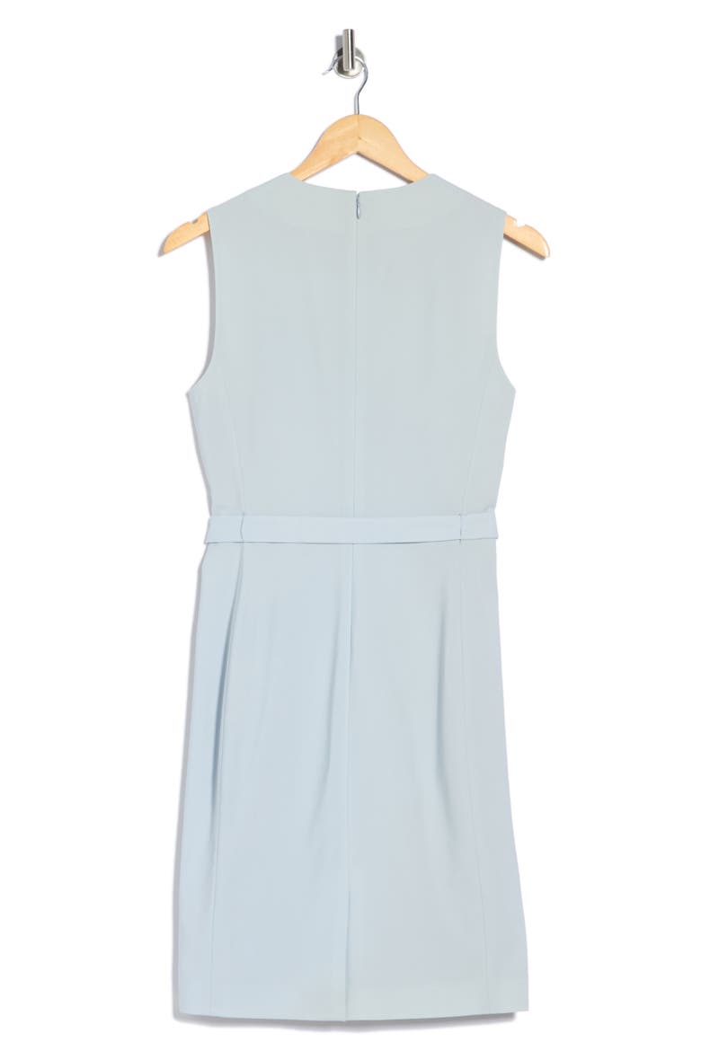 Pleat Neck Virgin Wool Blend Dress, Alternate, color, SKYWRITING