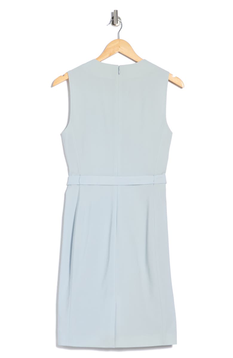 Theory Pleat Neck Virgin Wool Blend Dress, Alternate, color, Skywriting