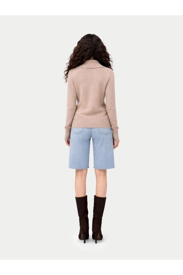 Slit T-Neck Sweater, Alternate, color, warm grey