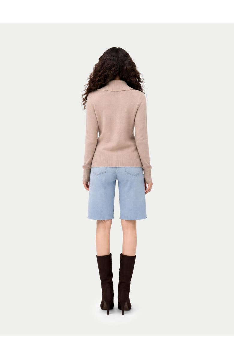 Gobi Cashmere Slit T-Neck Sweater, Alternate, color, Warm Grey