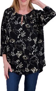 Lucky Brand Floral Raglan Sleeve Top