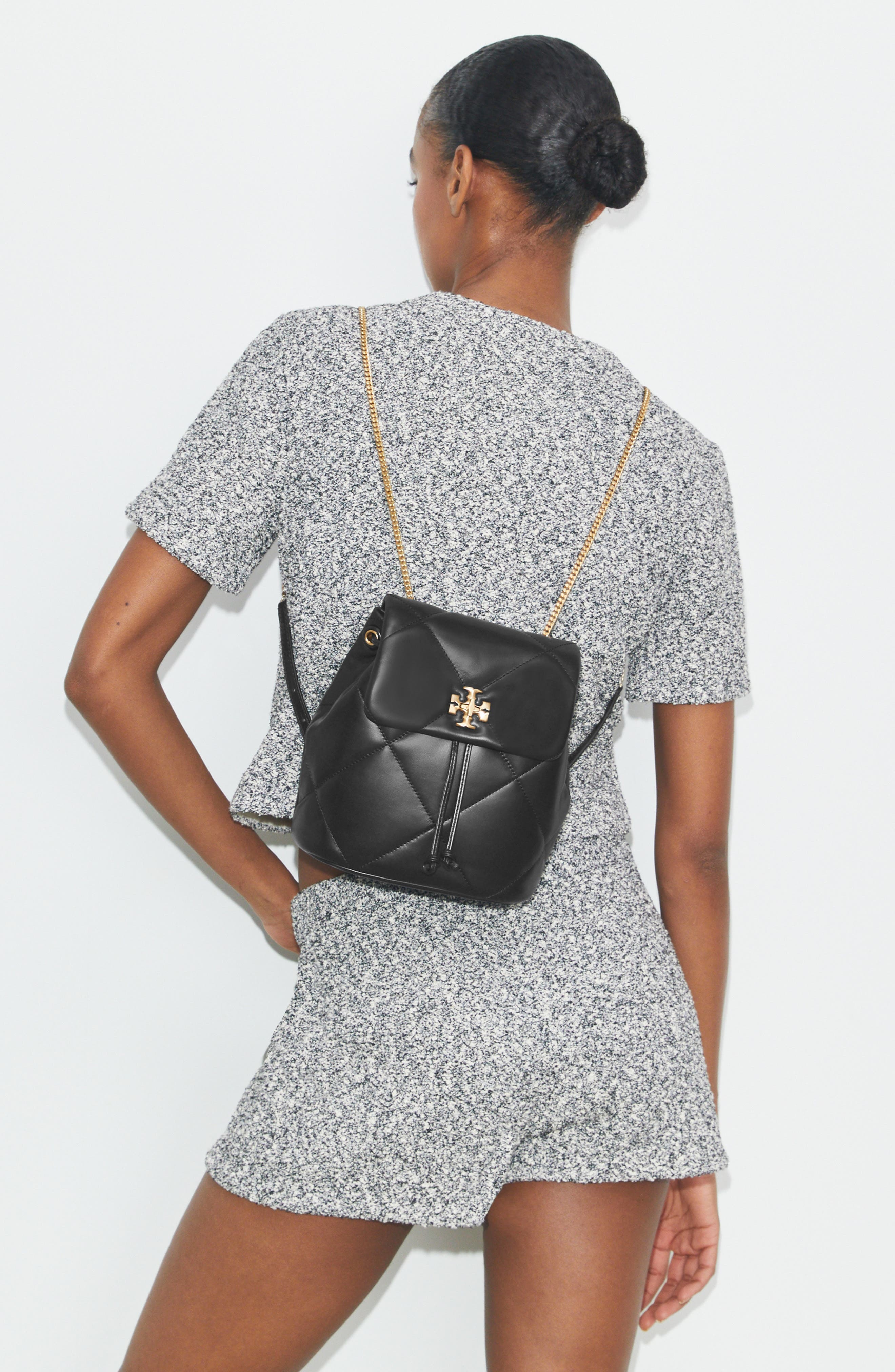 Tory Burch black quilted backpack Tory Burch KIRA Black Quilted Backpack main image 3