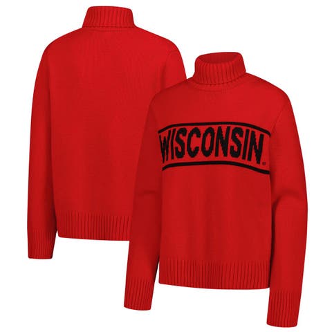 Women
s Gameday Social Red Wisconsin Badgers Chenille Turtleneck Sweater