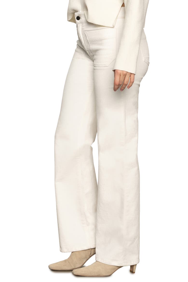 Marine Patch Pocket Stretch Cotton Corduroy Pants, Alternate, color, CHALK